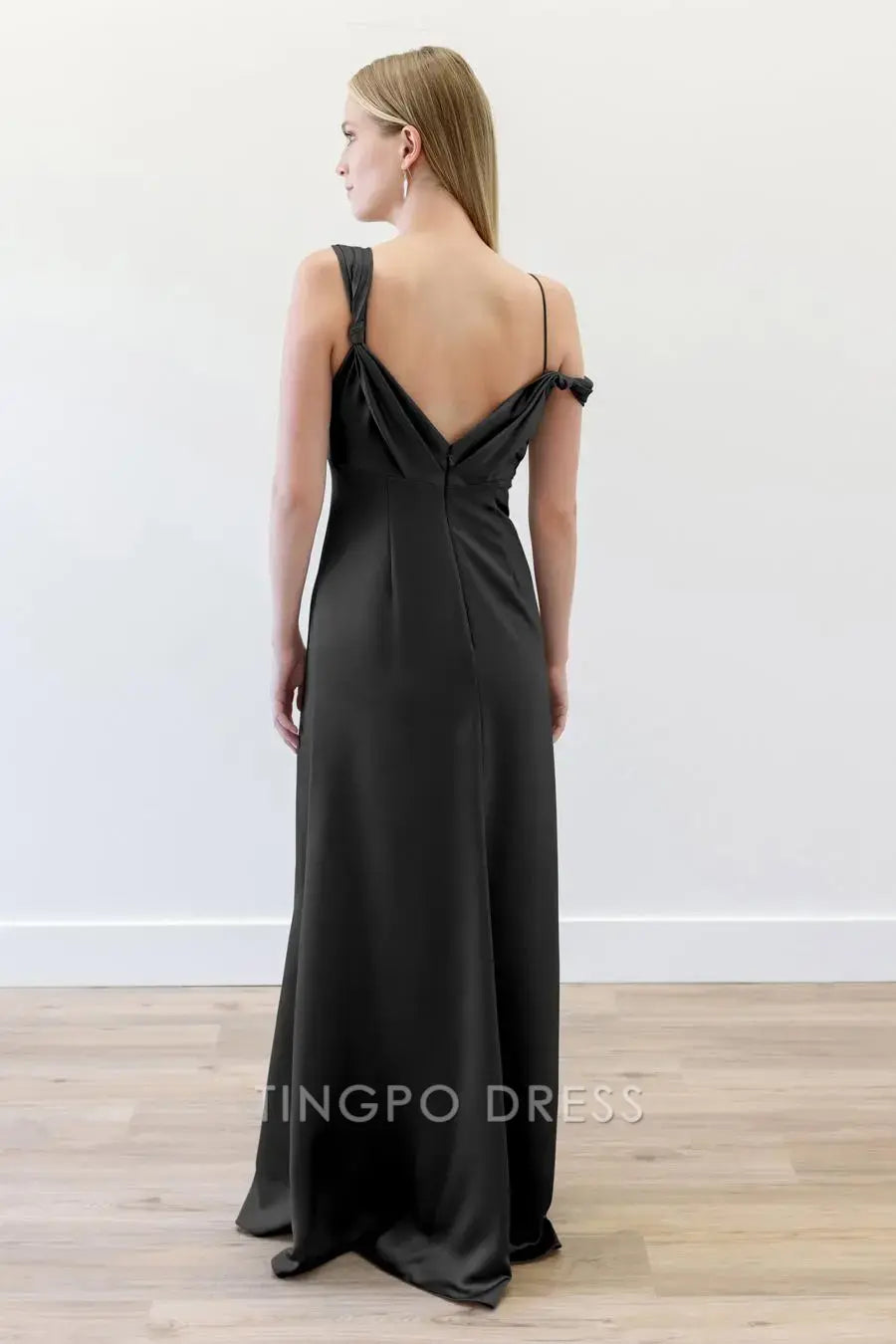 TingPo Wholesale Elegant Straight tube backless tight zipper straight tube dress and floor length skirt formal women's dress